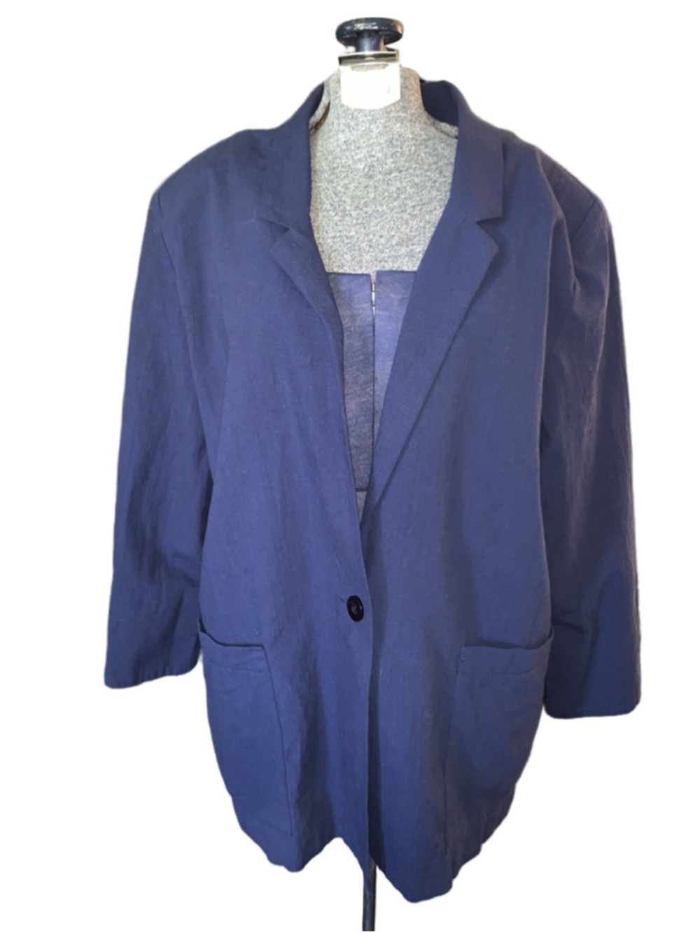 Women's Functionals Navy Cotton Blazer Plus Size 16